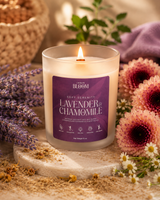 Lavender Chamomile Candle | Natural Coconut-Soy Candle for Relaxation | Inner Bloom