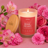 Rose Peony Candle | Floral Natural Soy Candle | Wood Wick | Inner Bloom