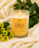 Coconut Vanilla Candle | Cozy Natural Coconut-Soy Candle | Wood Wick | Inner Bloom
