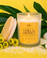 Coconut Vanilla Candle | Cozy Natural Coconut-Soy Candle | Wood Wick | Inner Bloom