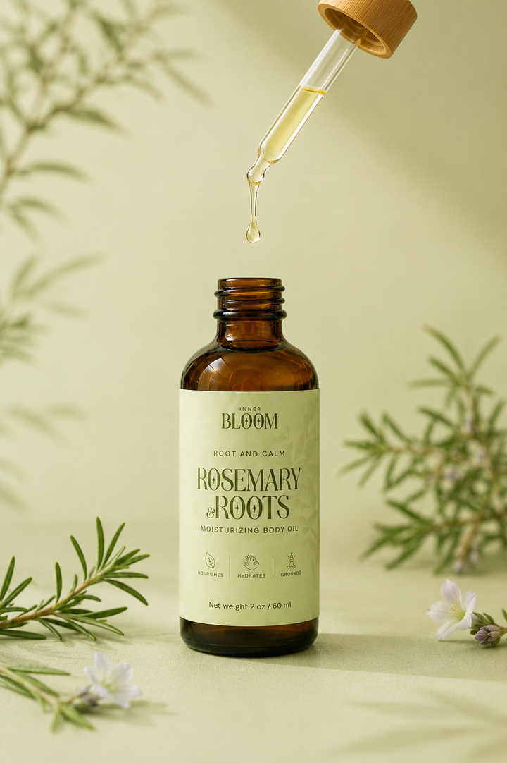 Rosemary Body & Scalp Oil | Natural Hair Growth Oil | Cedarwood Peppermint | Inner Bloom