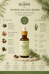 Rosemary Body & Scalp Oil | Natural Hair Growth Oil | Cedarwood Peppermint | Inner Bloom
