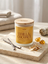 Coconut Vanilla Candle | Cozy Natural Coconut-Soy Candle | Wood Wick | Inner Bloom
