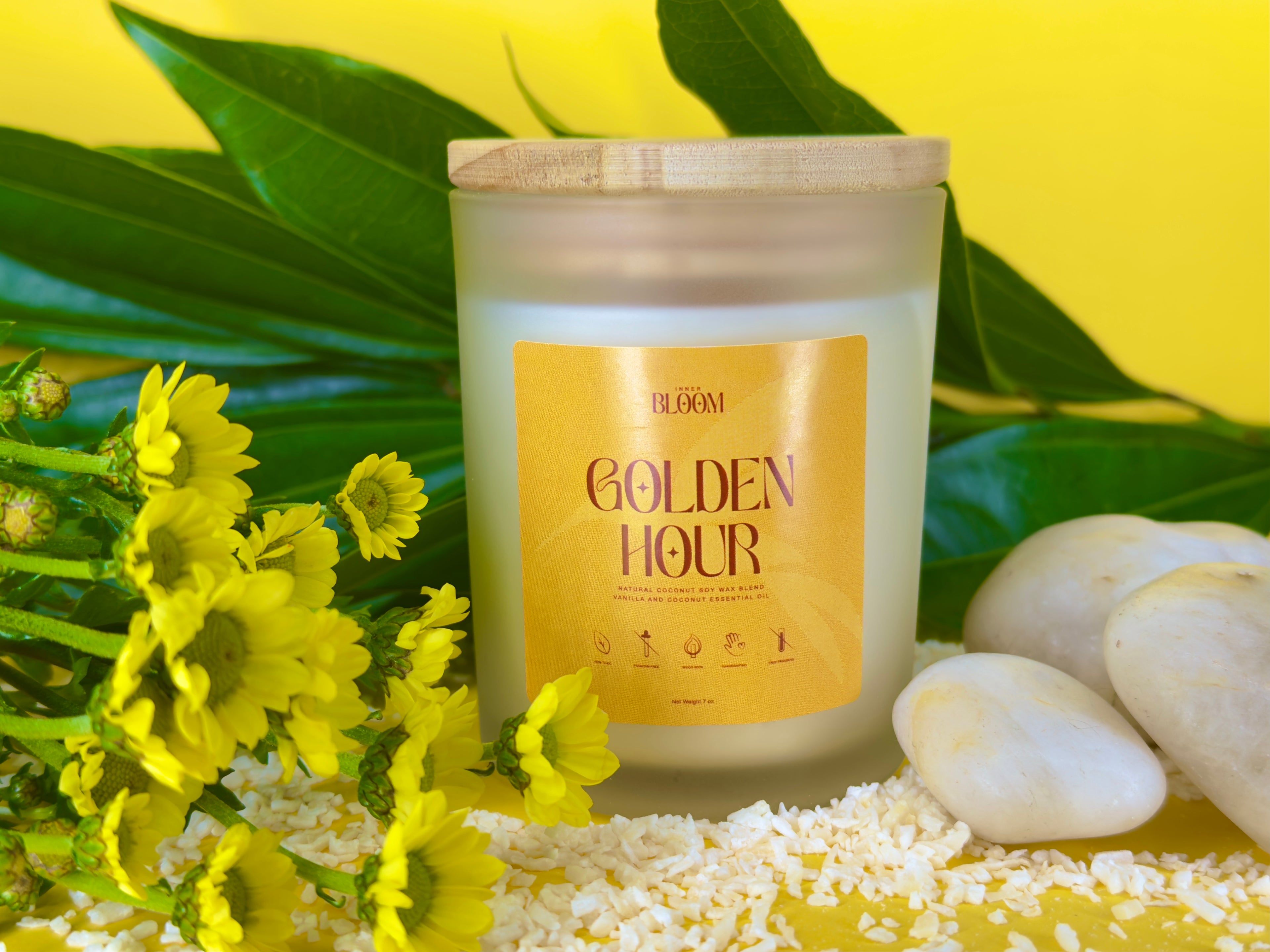 Golden Hour Coconut & Vanilla Candle | Coconut Soy Wax | Wood Wick
